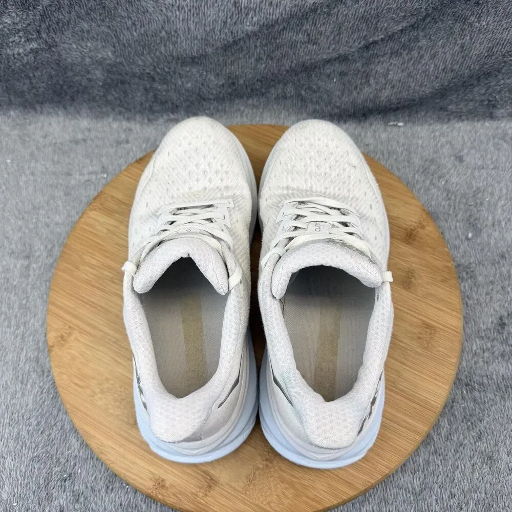 Hoka One One Clifton 9 Shoes Womens Size 7.5 White Running Sneakers 1127896 NCIW